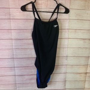 Speedo Reversible‎ Black Blue Swimsuit